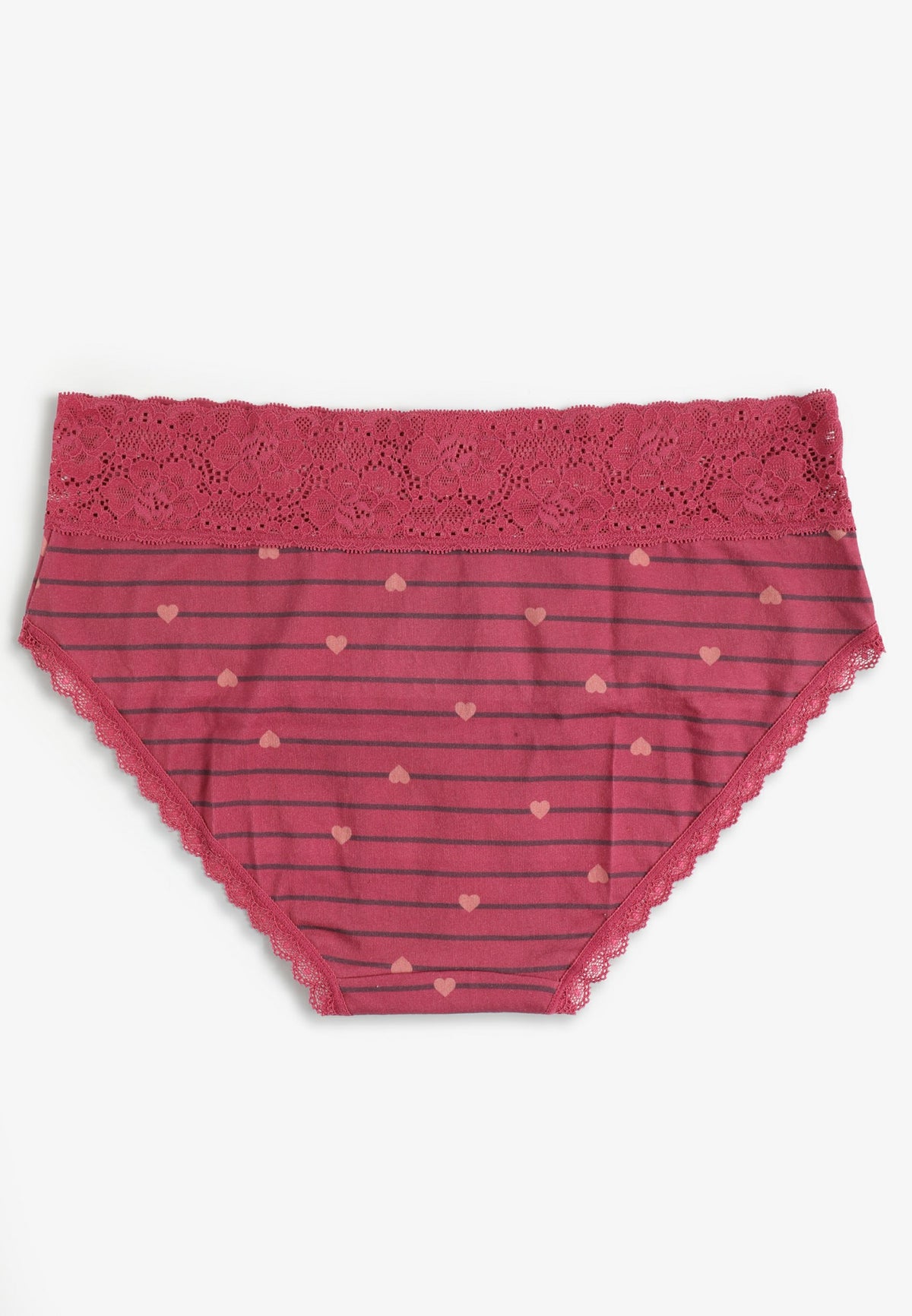 Simply Comfy Cotton Heart Stripe Hipster Panty