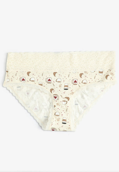 Simply Comfy Cotton Coffee Print Hipster Panty