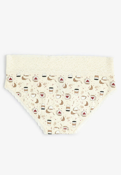 Simply Comfy Cotton Coffee Print Hipster Panty