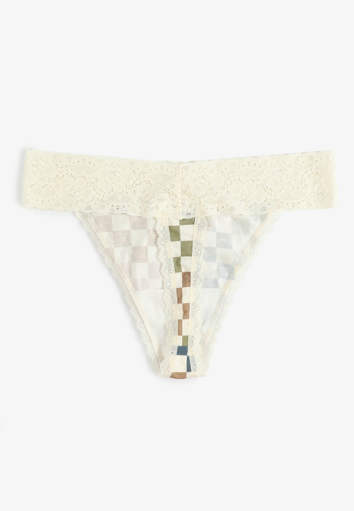 Simply Comfy Colorful Checker Print Thong Panty