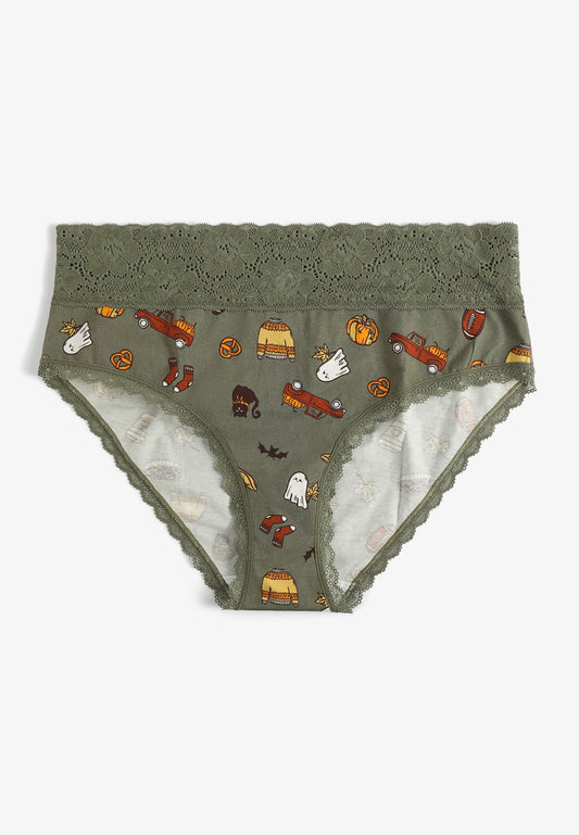 Simply Comfy Cotton Fall Icons Hipster Panty