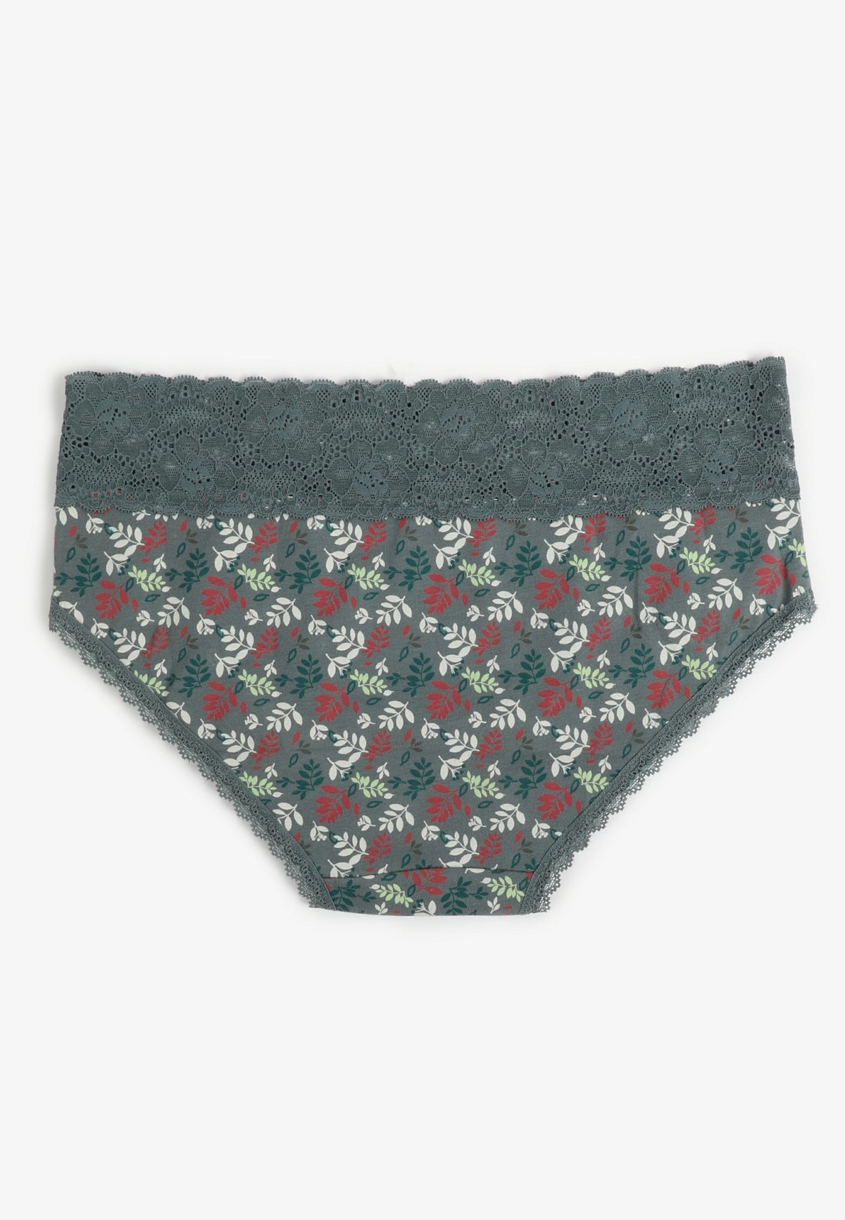 Simply Comfy Cotton Colorful Leaf Print Hipster Panty