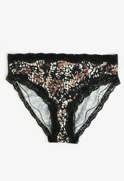 True Stretch High Waist Jersey Printed Bikini Panty