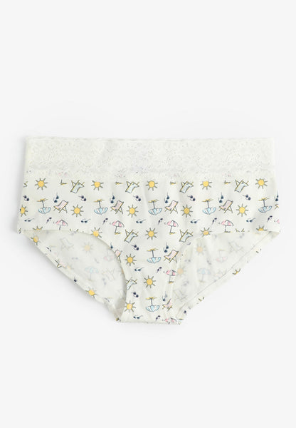 Simply Comfy Cotton Beach Print Boybrief Panty