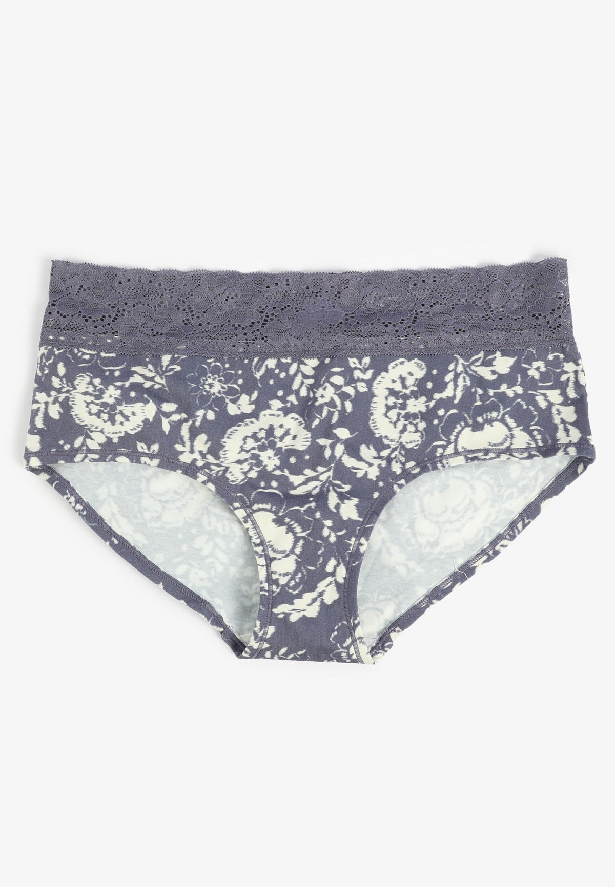 Simply Comfy Cotton Blue Floral Print Boybrief Panty