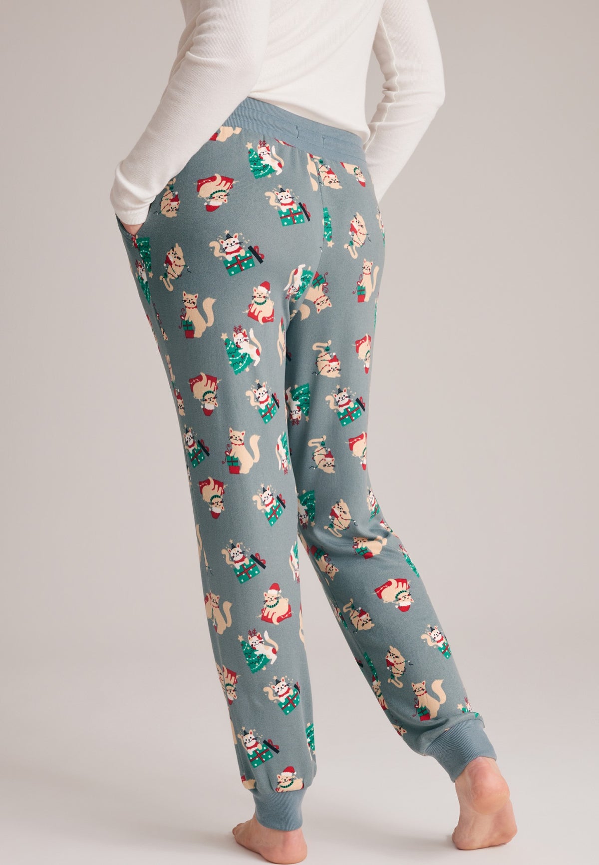 Festive Cats Hacci Jogger Pajama Pants