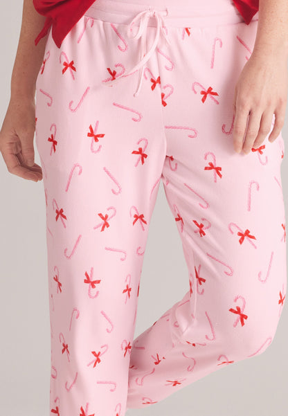 Pink Candy Cane Hacci Jogger Pajama Pants