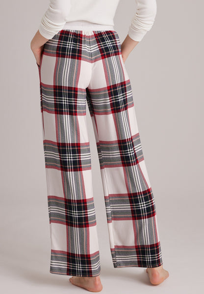Plaid Hacci Wide Leg Pajama Pants