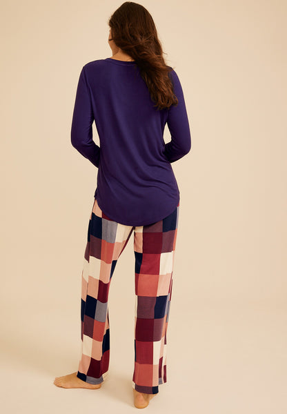 Coffee Weather Long Sleeve Top And Wide Leg Pajama Set