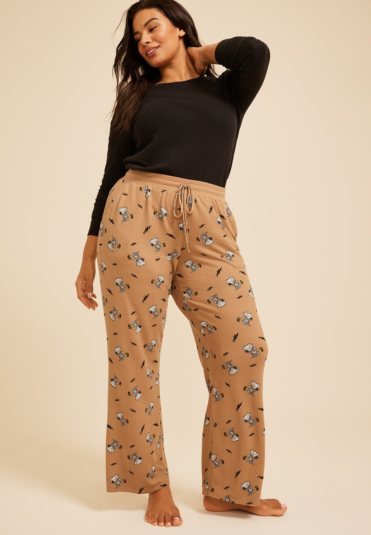 Plus Size Snoopy Halloween Wide Leg Pajama Pant