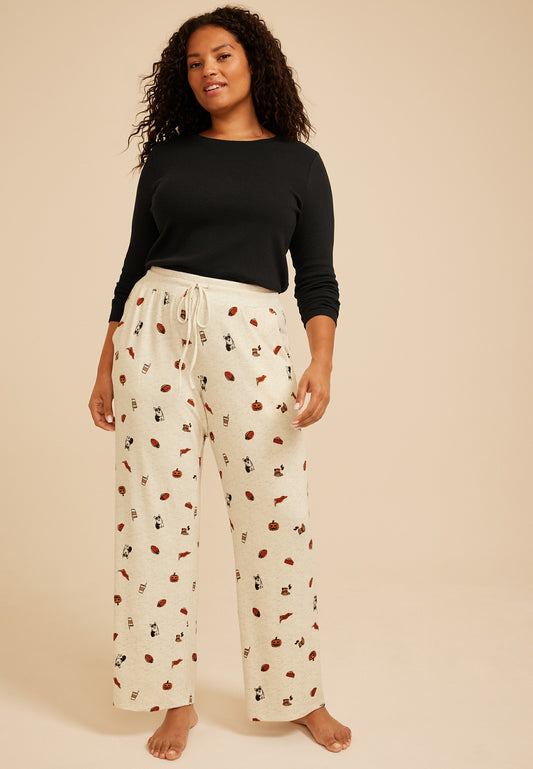 Plus Size Fall Icons Wide Leg Pajama Pant