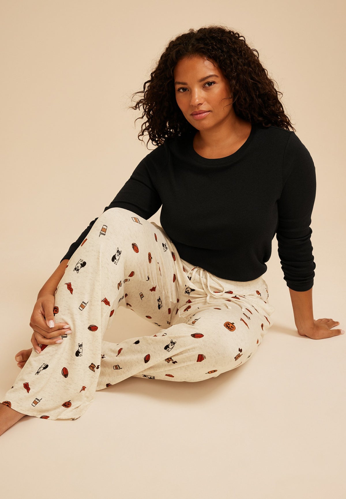 Plus Size Fall Icons Wide Leg Pajama Pant