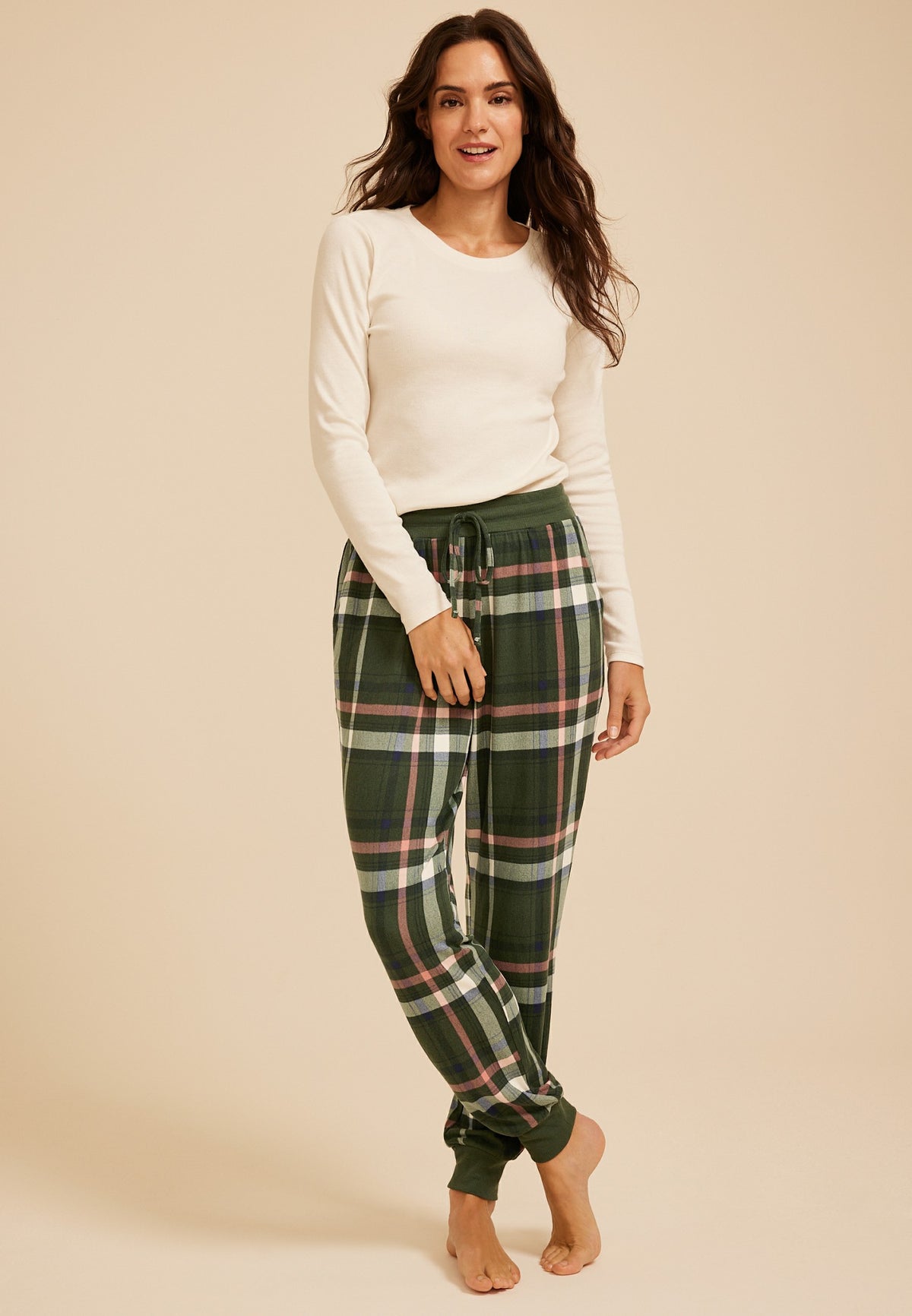 Plaid Hacci Jogger Pajama Pant
