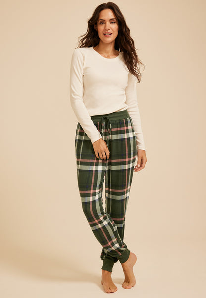 Plaid Hacci Jogger Pajama Pant