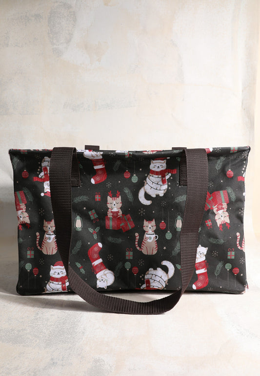Holiday Everyday Adventure Christmas Cats Foldable Tote