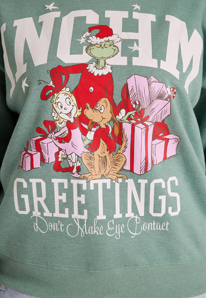 Plus Size Grinchmas Greetings Graphic Sweatshirt