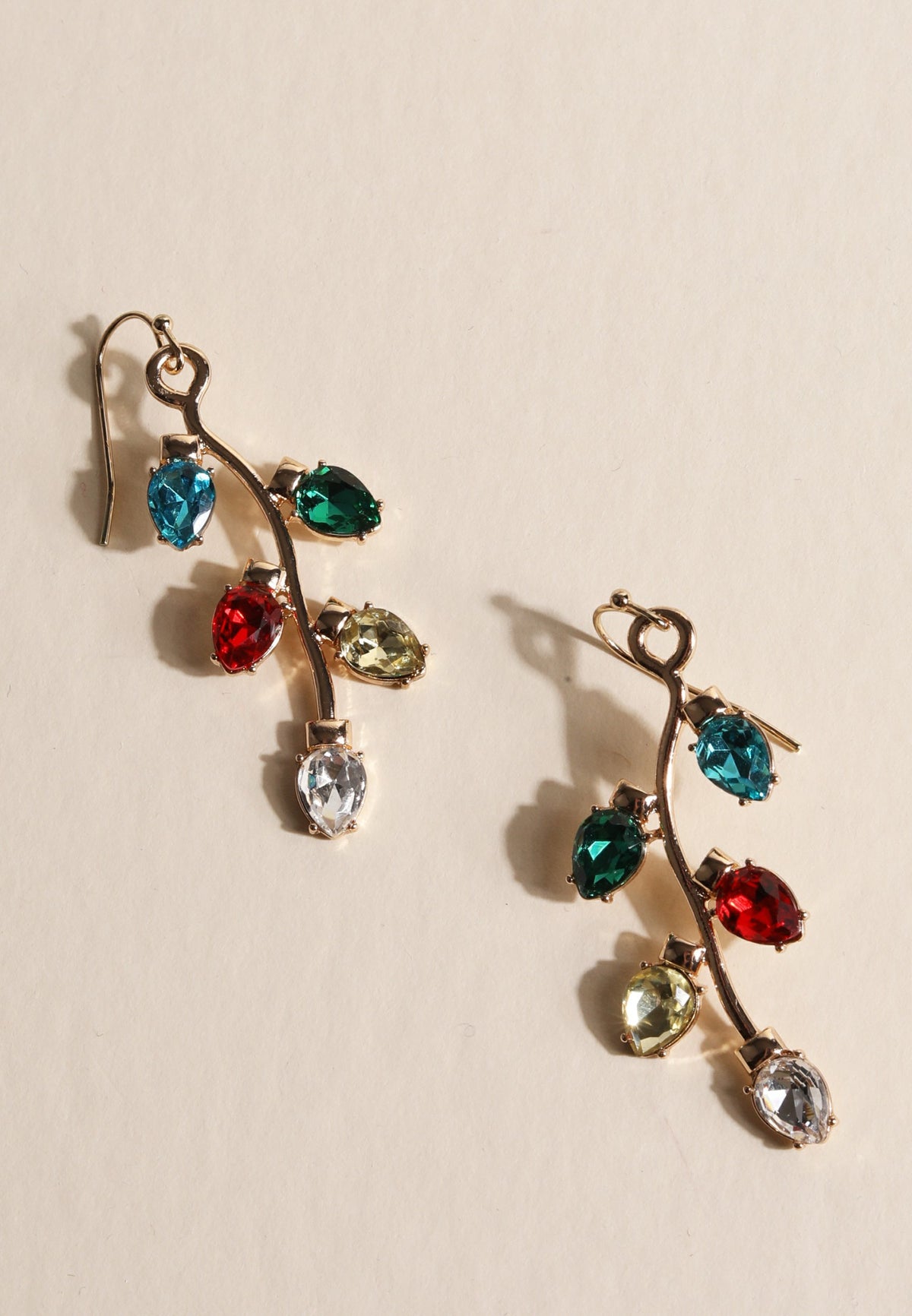 Gold Holiday Light Bulb Drop Earrings