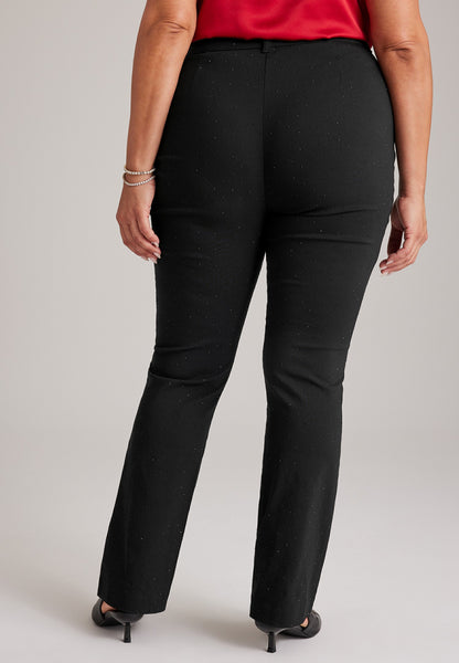 Plus Size High Rise Rhinestone Bengaline Bootcut Pant