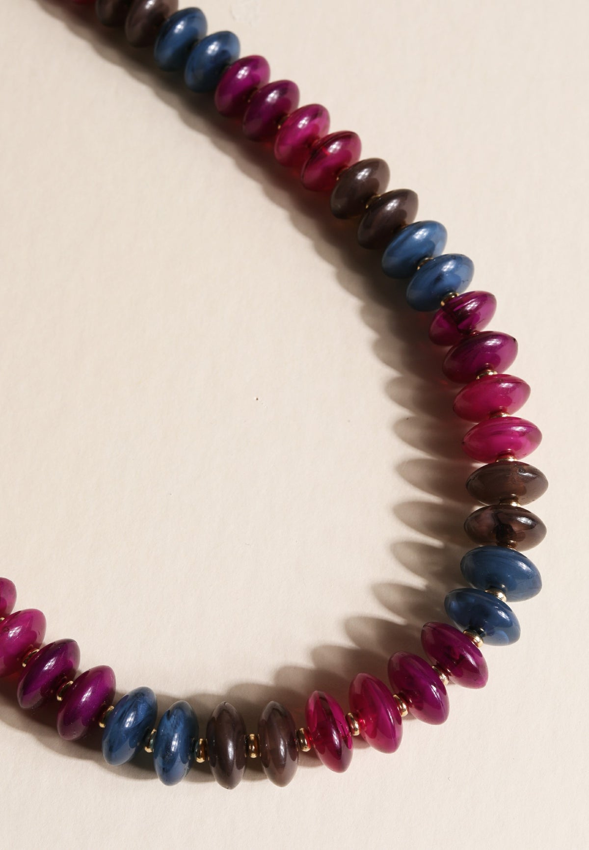 Multi Colored Beaded Disc Necklace