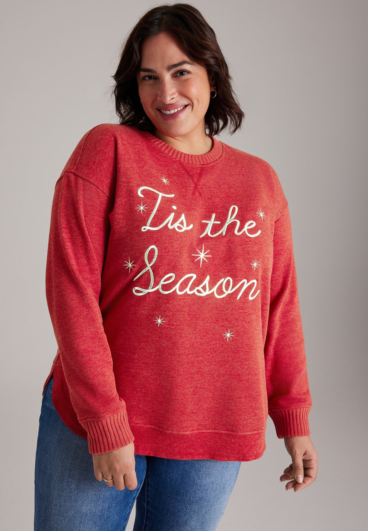 Plus Size Willowsoft Tis The Season Sweatshirt Tunic