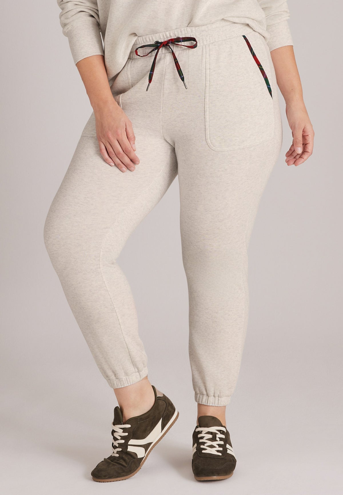 Plus Size High Rise Merry Plaid Jogger
