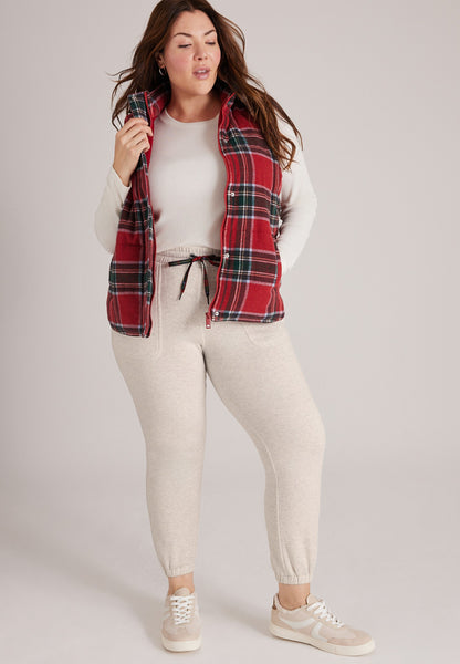Plus Size High Rise Merry Plaid Jogger