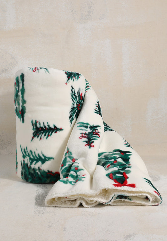 Holiday Trees Sherpa Blanket