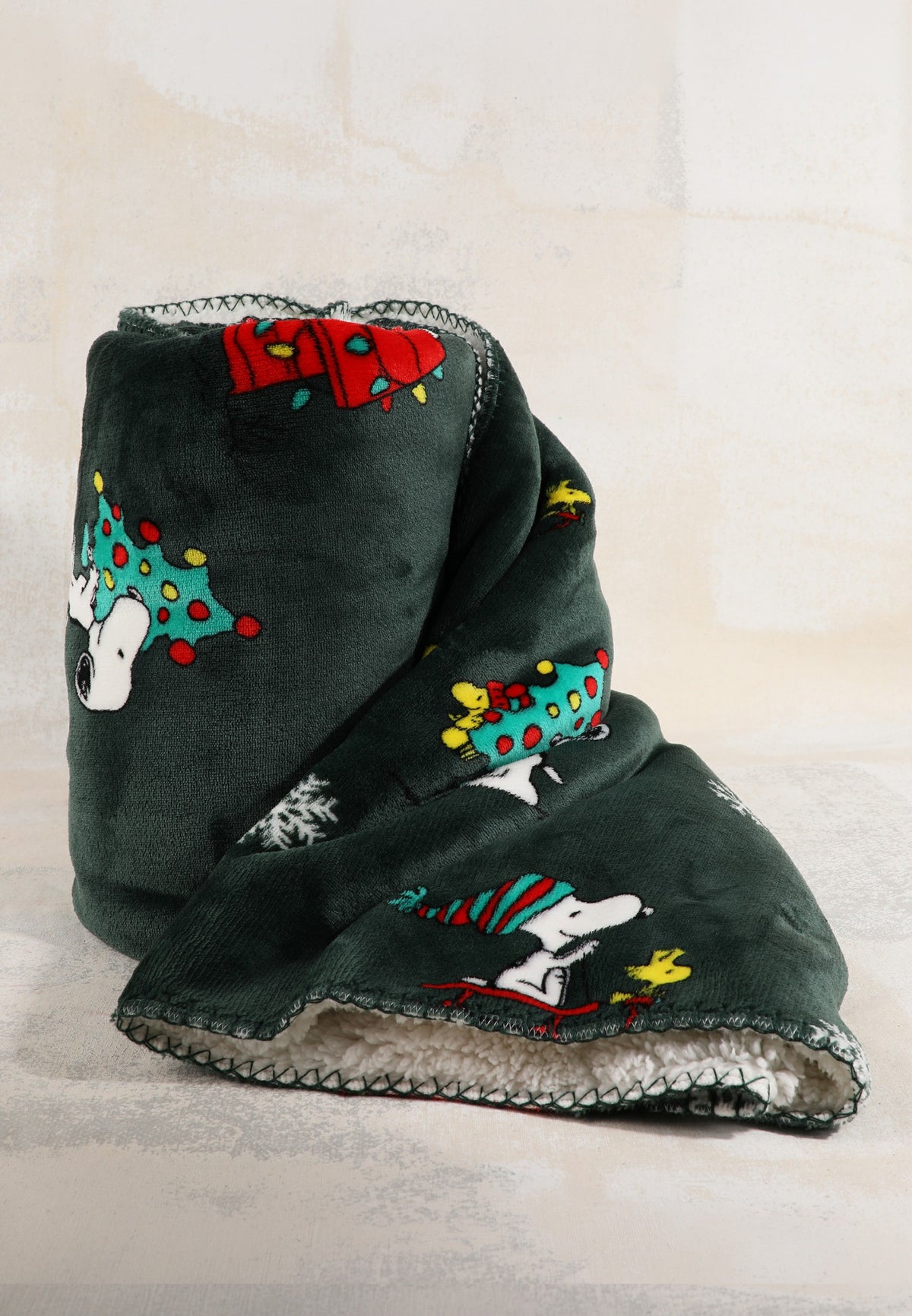Holiday Snoopy Sherpa Blanket