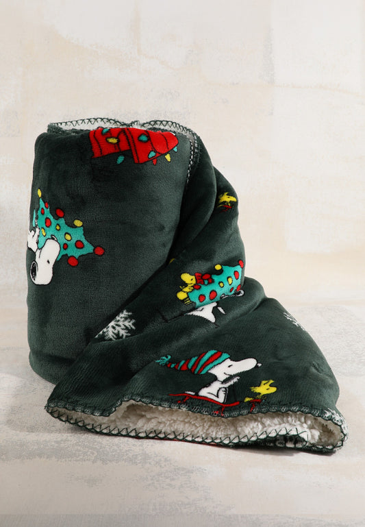 Holiday Snoopy Sherpa Blanket