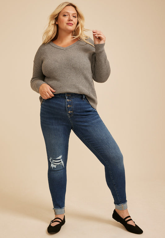 Plus Size m jeans by maurices™ Cool Comfort High Rise Button Fly Jegging