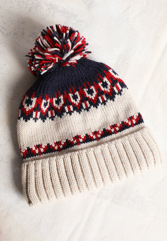 Nordic Fair Isle Pom Beanie