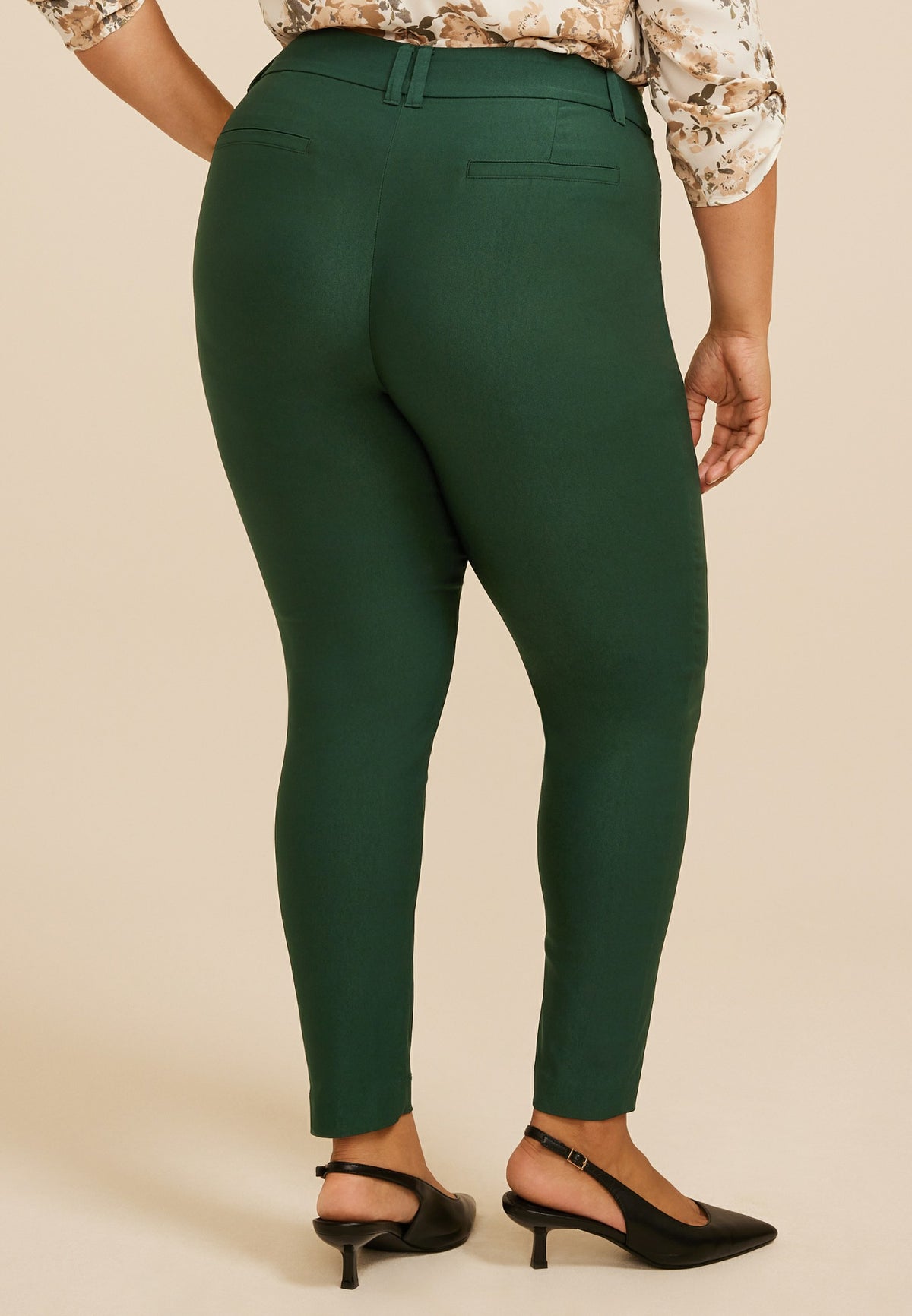 Plus Size High Rise Bengaline Sateen Skinny Pants