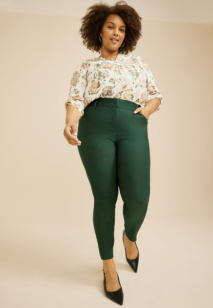 Plus Size High Rise Bengaline Sateen Skinny Pants