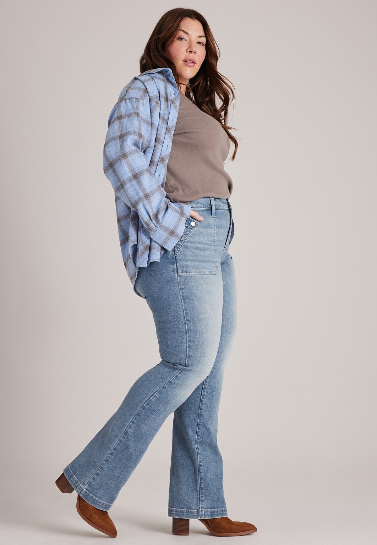 Plus Size m jeans by maurices™ Mid Rise Snap Pocket Bootcut Jeans