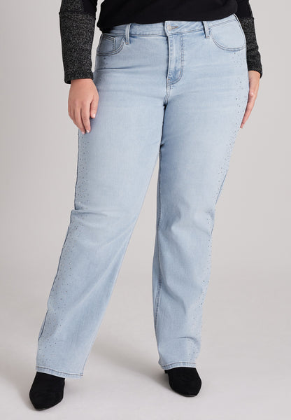 Plus Size m jeans by maurices™ High Rise Sparkle Relaxed Straight Jeans