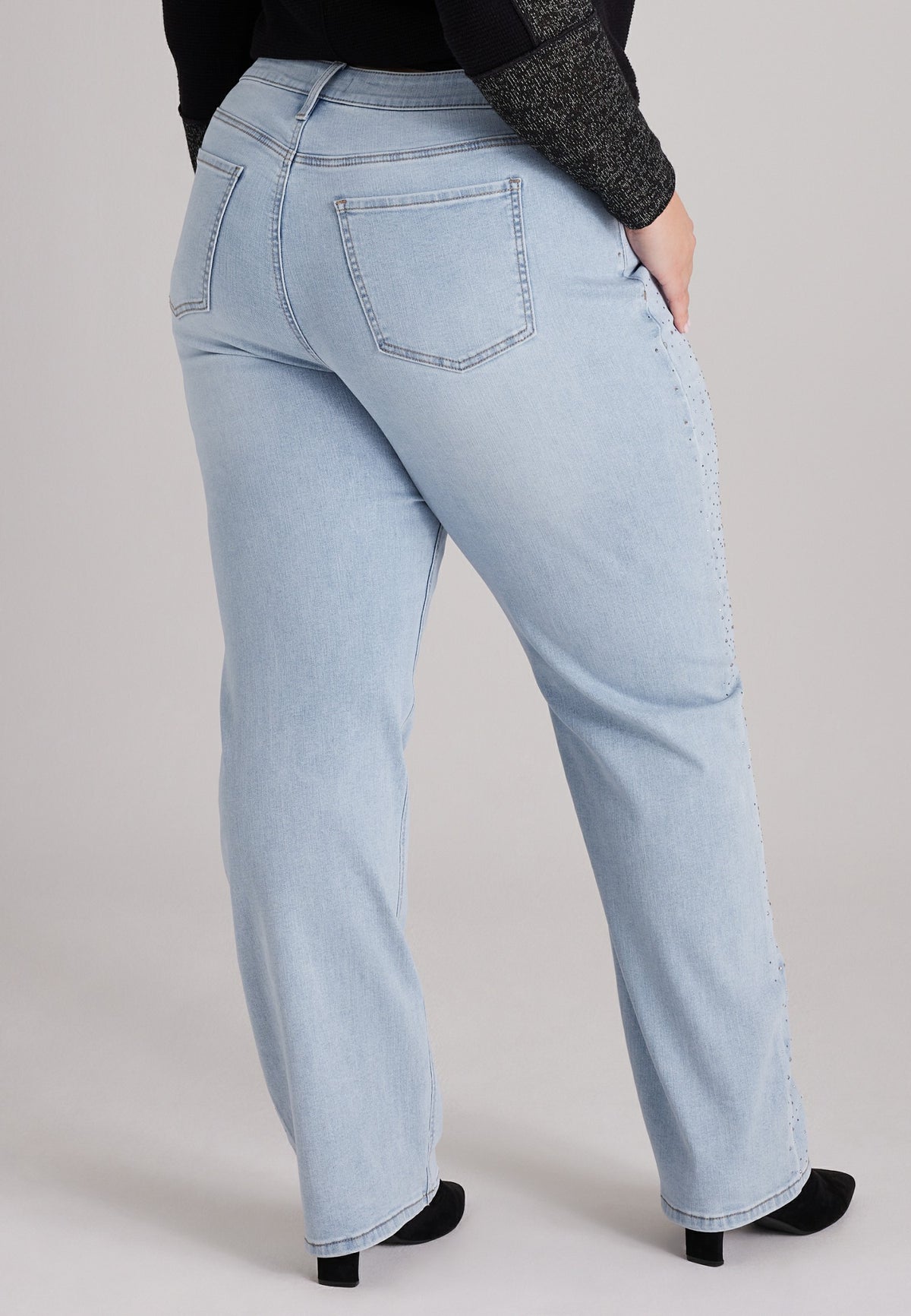 Plus Size m jeans by maurices™ High Rise Sparkle Relaxed Straight Jeans