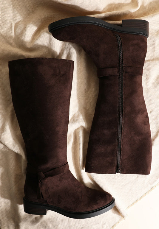 SuperCush Faux Suede Side Knot Tall Boots