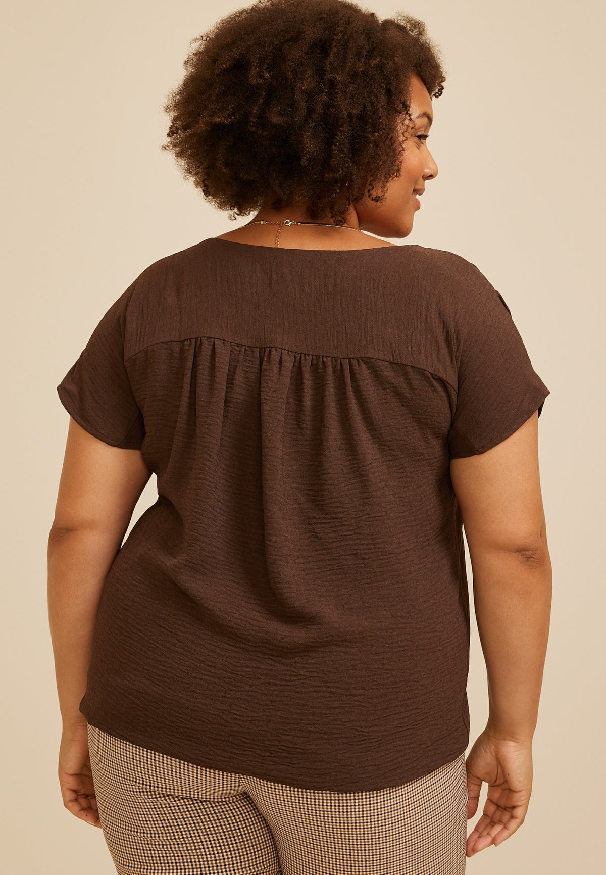 Plus Size Dolman Short Sleeve Blouse