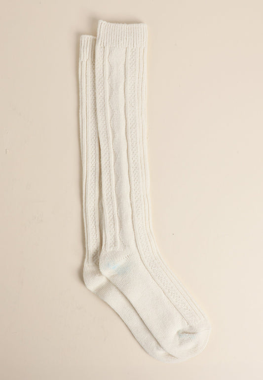 Cable Knit Knee High Socks