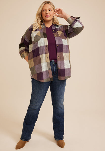 Plus Size Wilder Plaid Fleece Shacket