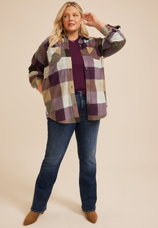 Plus Size Wilder Plaid Fleece Shacket