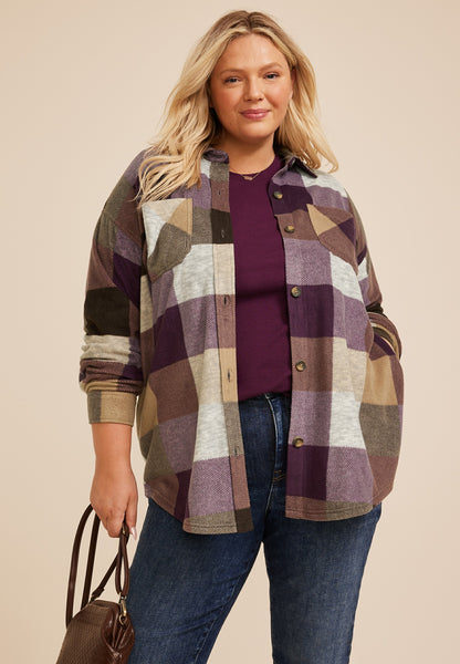 Plus Size Wilder Plaid Fleece Shacket