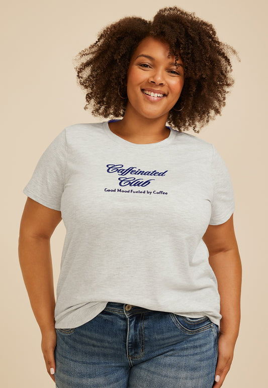 Plus Size Caffeinated Club Classic Fit Graphic Tee