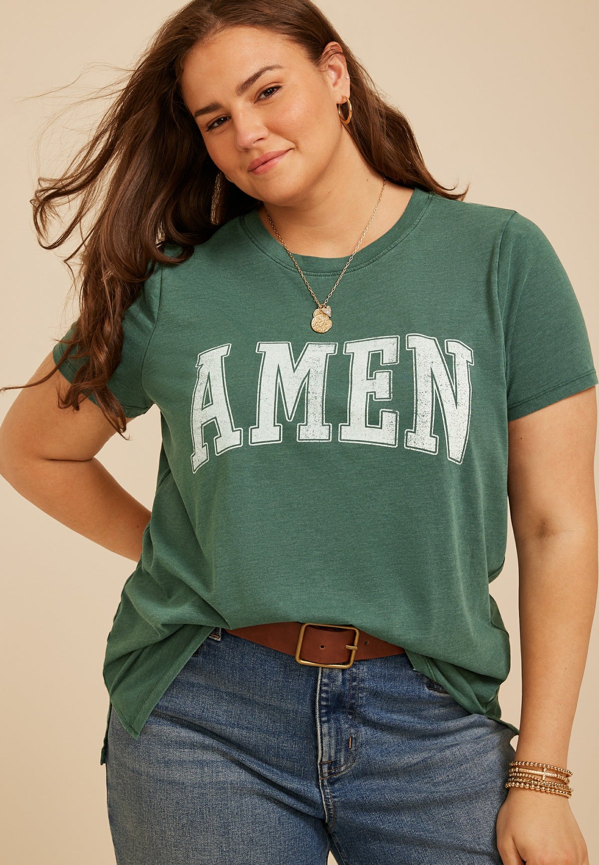 Plus Size Amen Classic Fit Graphic Tee