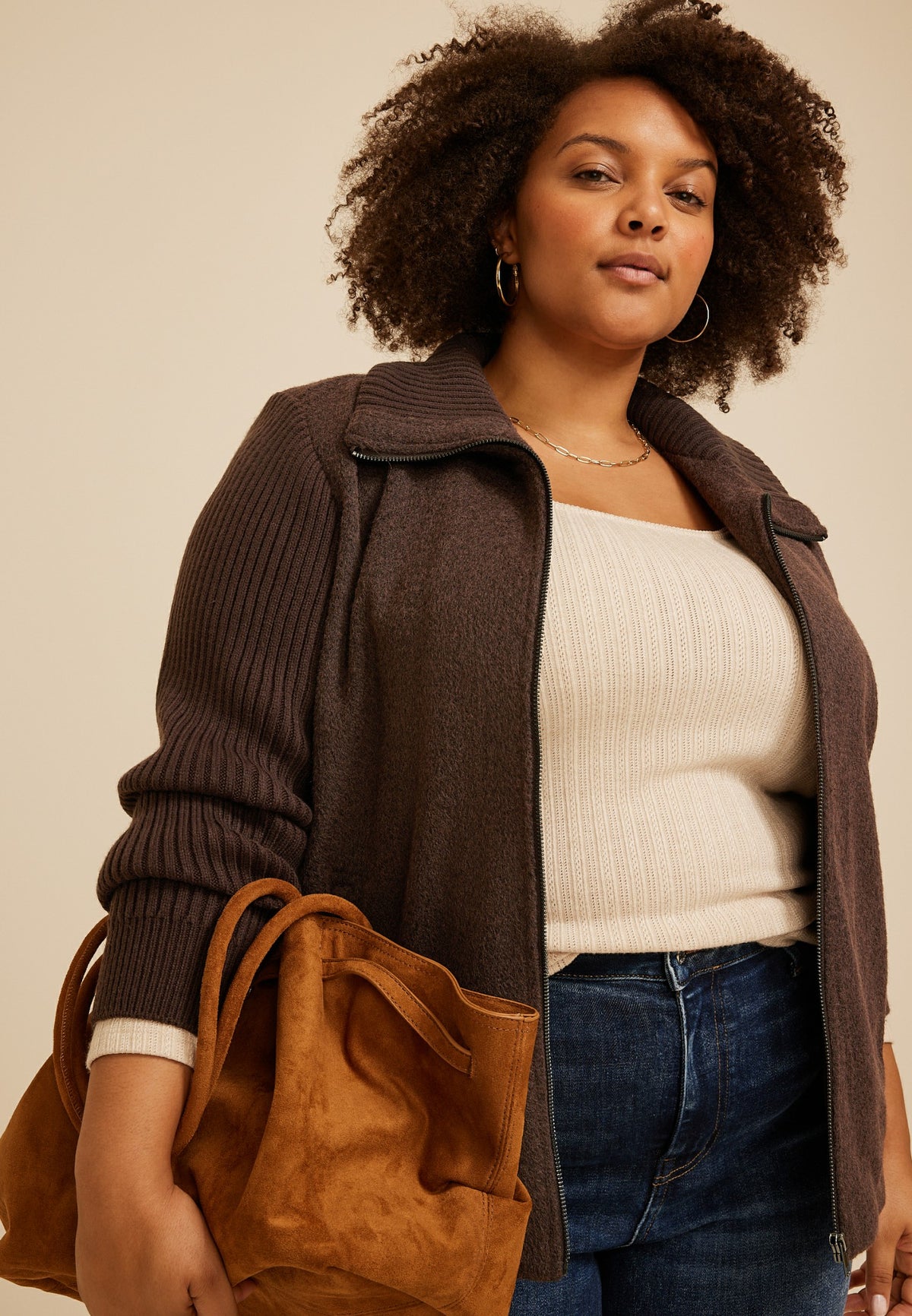 Plus Size Sweater Sleeve Jacket