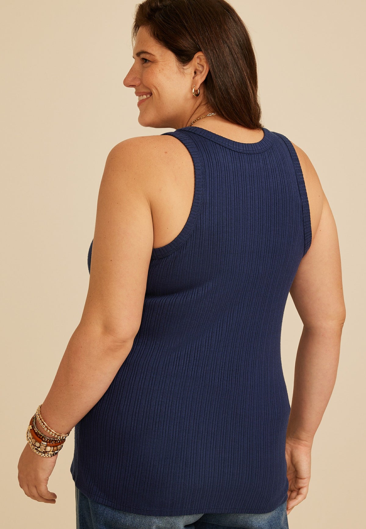 Plus Size 24/7 Cozy Variegated Ribbed Highline Tank Top