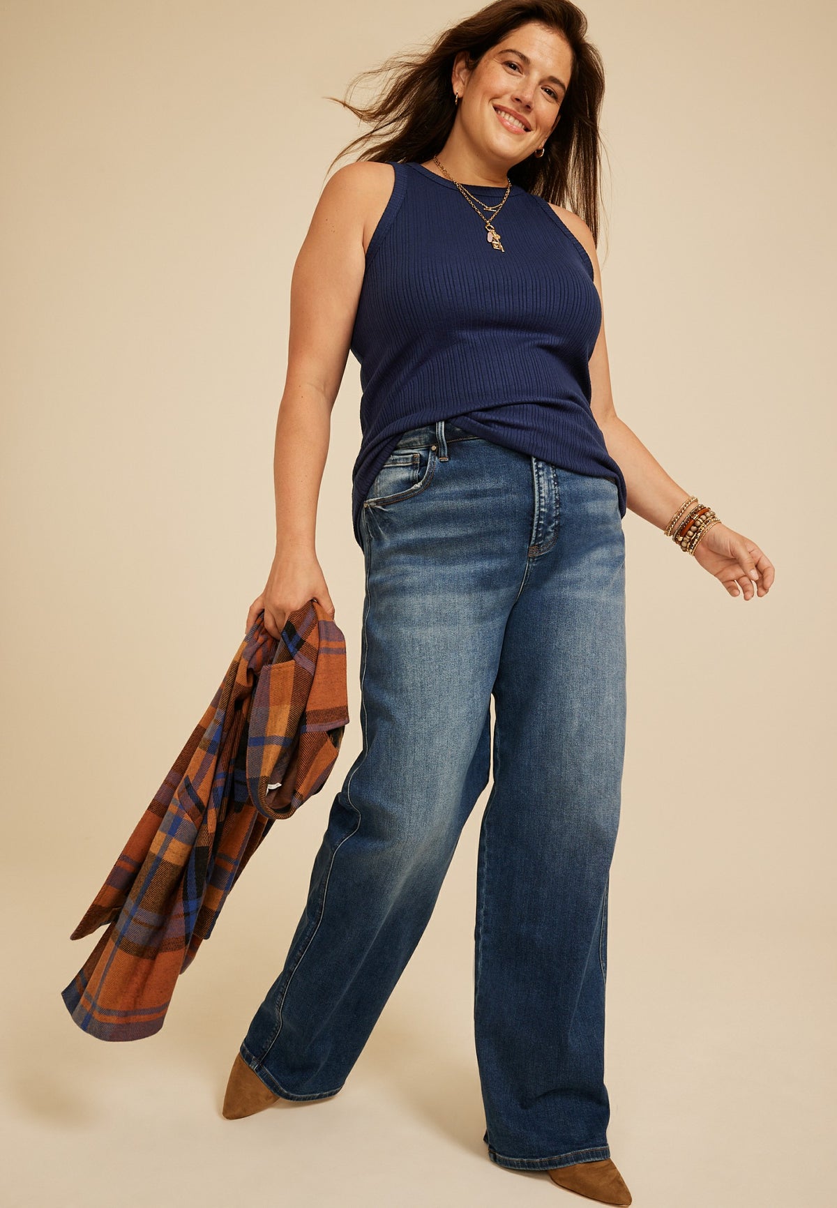 Plus Size 24/7 Cozy Variegated Ribbed Highline Tank Top