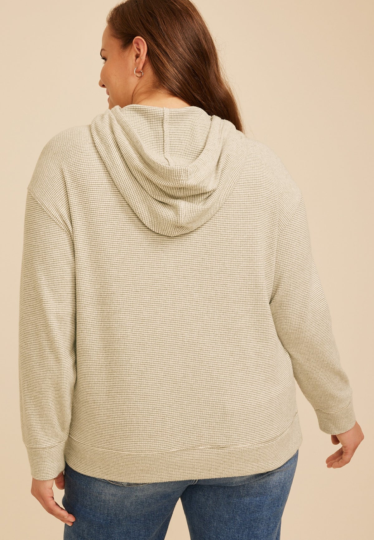 Plus Size Cozy Textured Waffle Hoodie