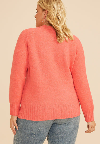 Plus Size Crew Neck Raglan Sweater