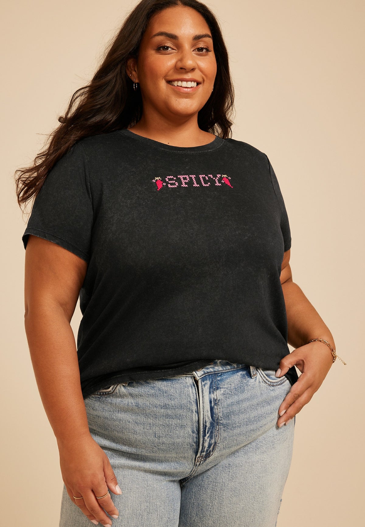 Plus Size Spicy Classic Fit Graphic Tee